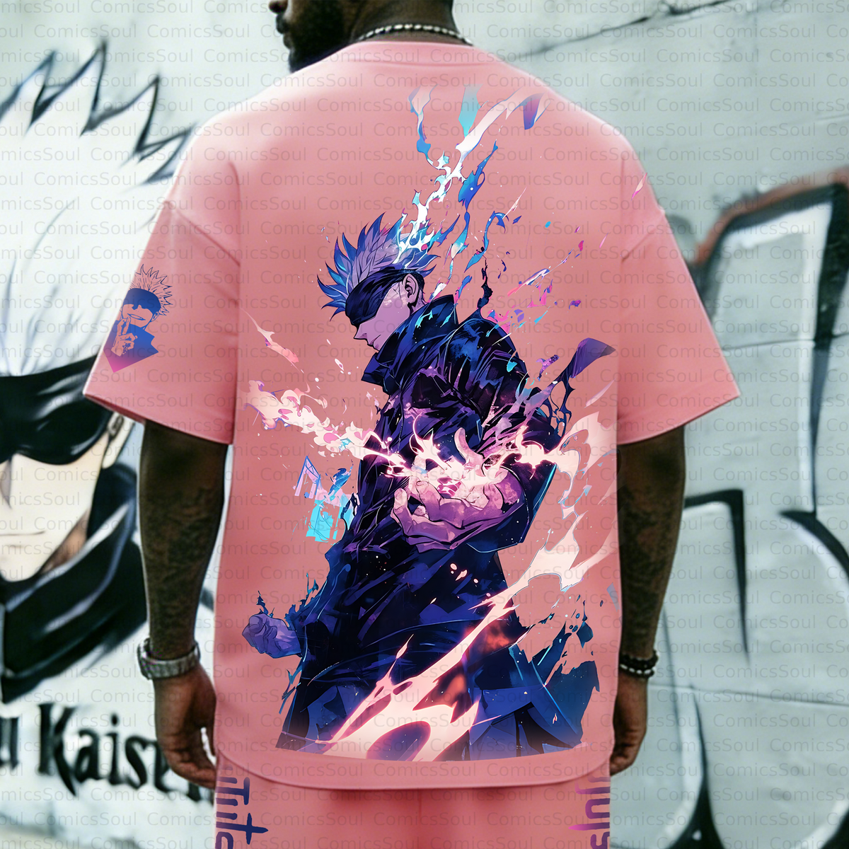 Unisex Anime Inspired Vintage T-shirt& Shorts 2 Pieces Set