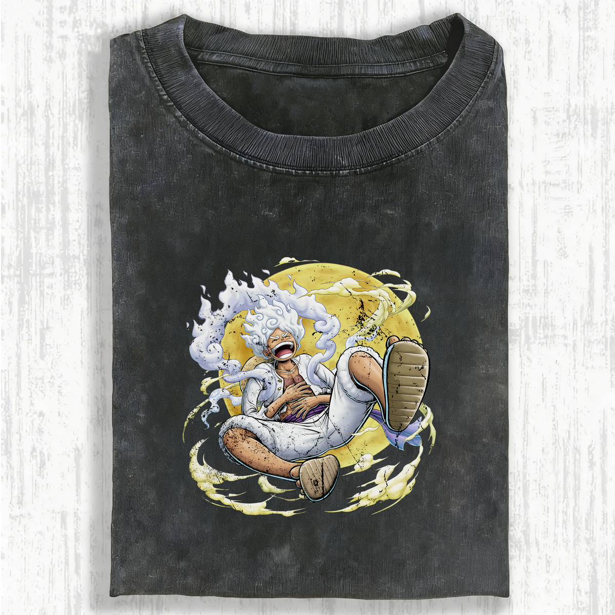 OP-Unisex Anime Inspired Vintage Washed T-Shirt