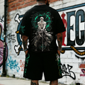 OP-Unisex Anime Inspired Vintage T-shirt& Shorts 2 Pieces Set