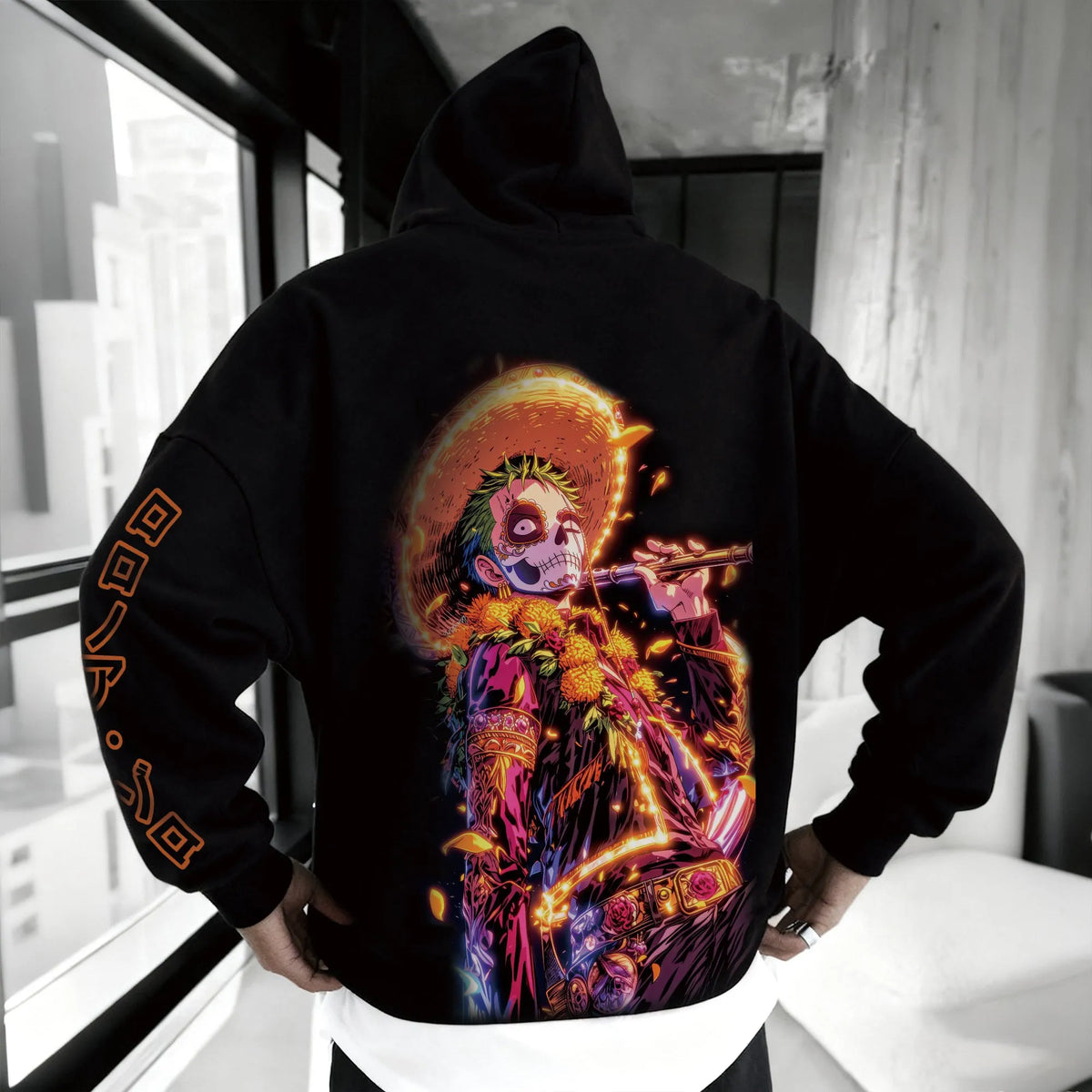 0P-Unisex Anime Graphic Streetwear Vintage Plush Hoodie