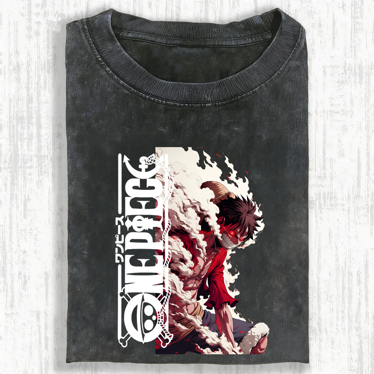 OP-Unisex Anime Inspired Vintage Washed T-Shirt