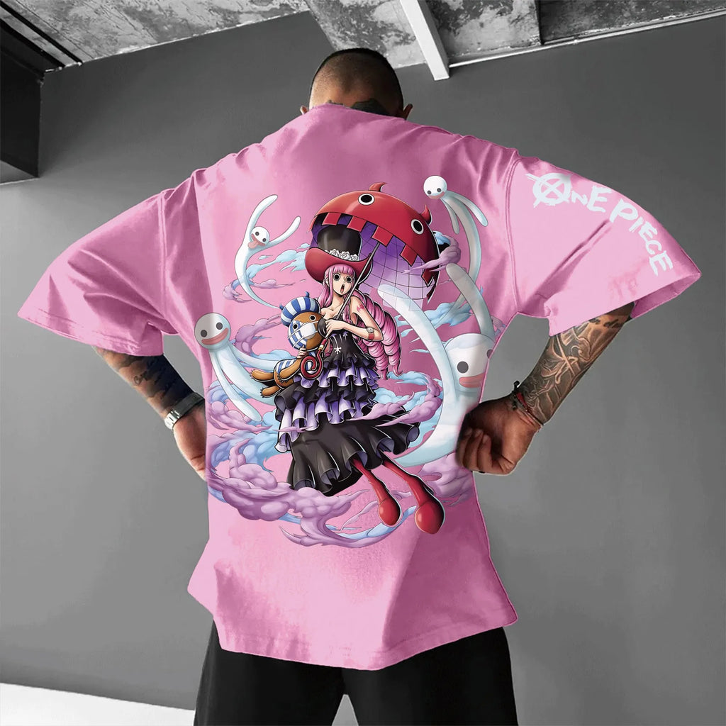 0P-Unisex Anime Inspired Vintage T-Shirt