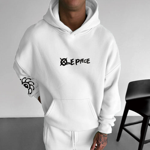0P-Unisex Anime Graphic Streetwear Vintage Plush Hoodie