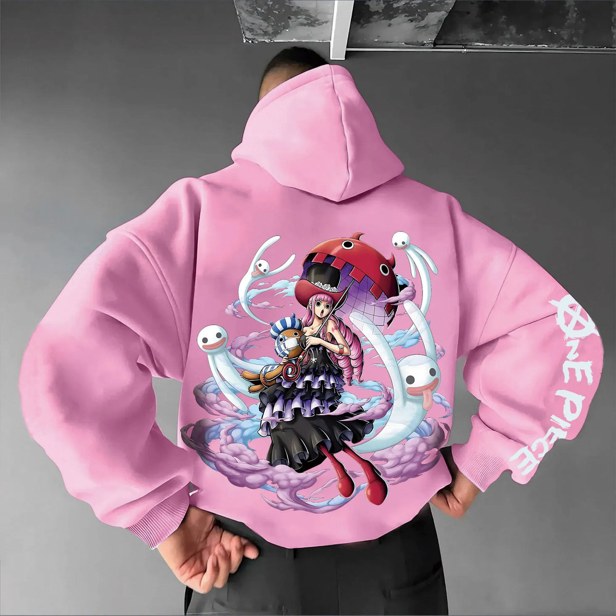 0P-Unisex Anime Graphic Streetwear Vintage Plush Hoodie