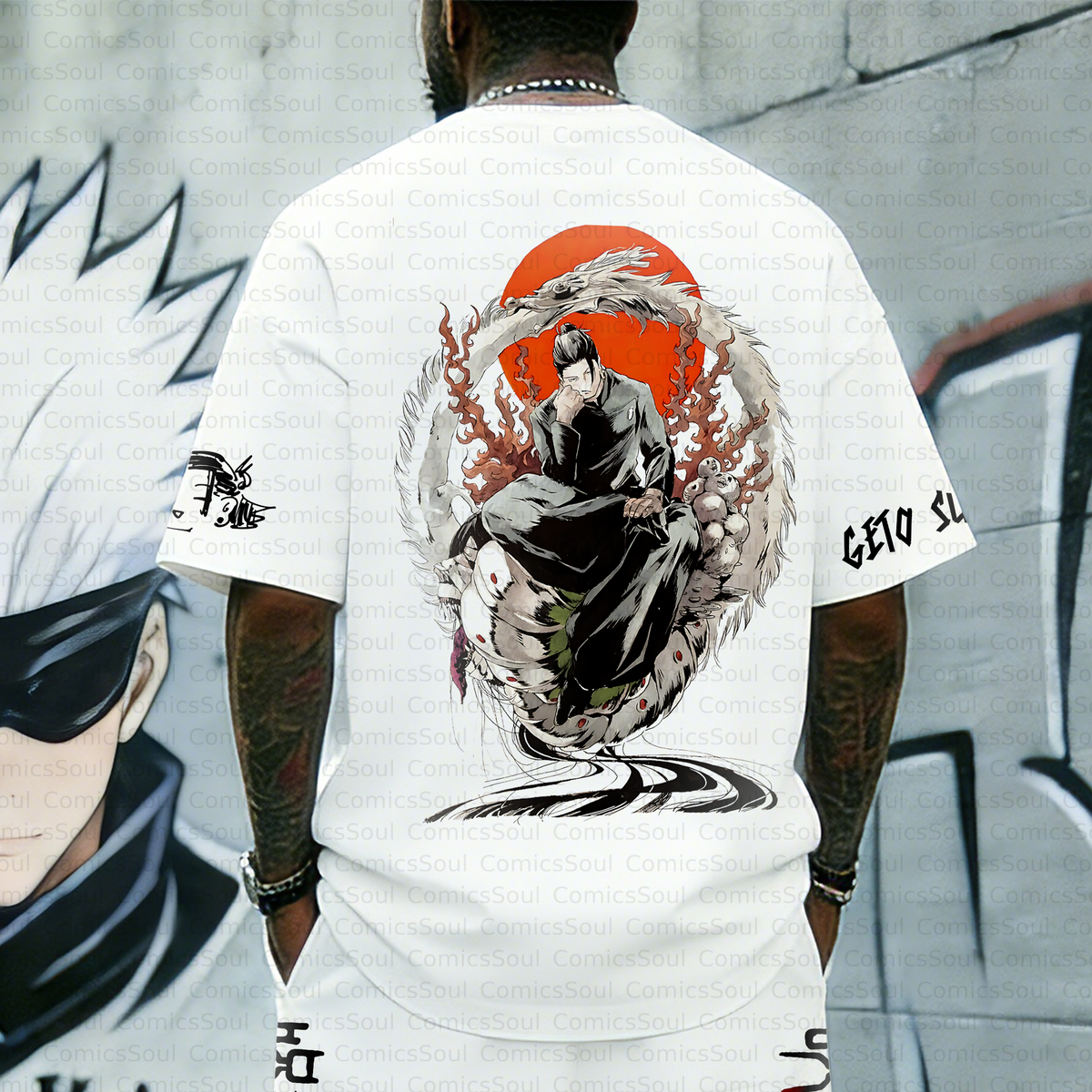 Unisex Anime Inspired Vintage T-shirt& Shorts 2 Pieces Set
