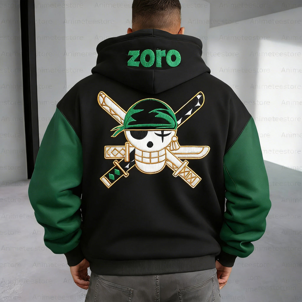 OP-Oversized  Velvet Leather Patchwork Hoodie