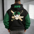 OP-Oversized  Velvet Leather Patchwork Hoodie