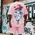 Unisex Anime Inspired Vintage T-shirt& Shorts 2 Pieces Set