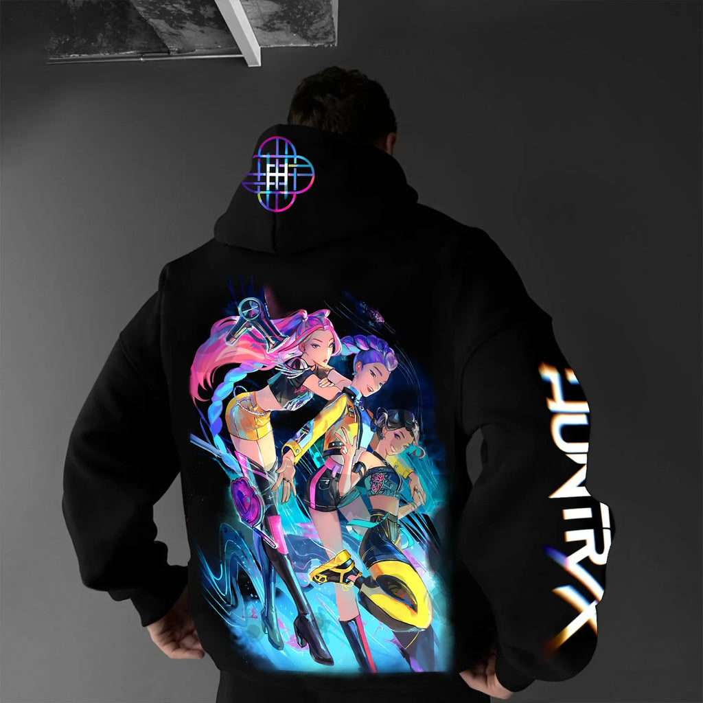 Plus Velvet Unisex Anime Graphic Streetwear Vintage Hoodie