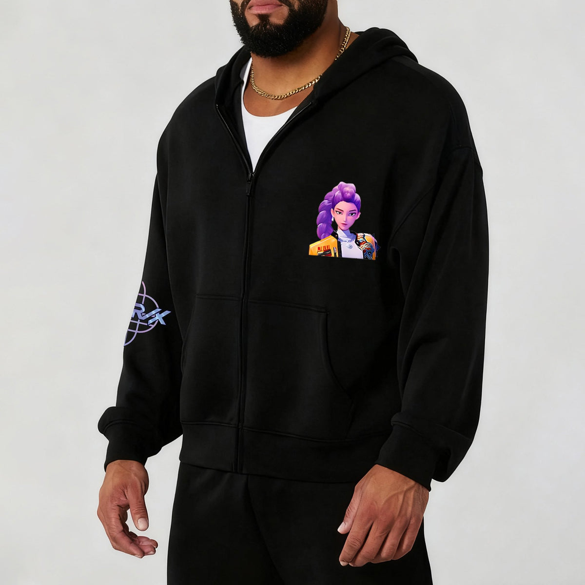 Unisex Graphic Streetwear Vintage Zipper Cardigan Plush Hoodie