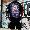 OP-Unisex Anime Inspired Vintage T-shirt& Shorts 2 Pieces Set