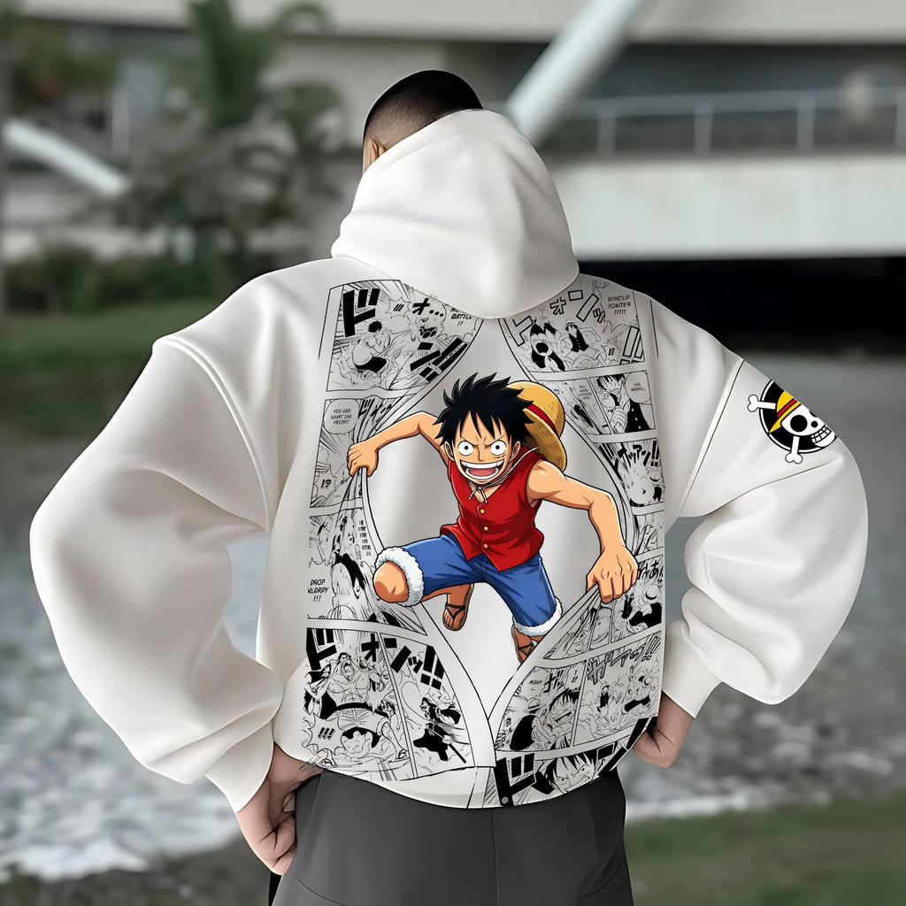 OP-Unisex Anime Inspired Vintage Plush Hoodie