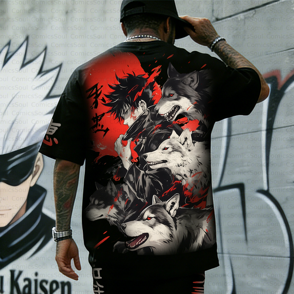 Unisex Anime Inspired Vintage T-shirt& Shorts 2 Pieces Set