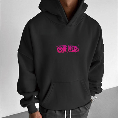 0P-Unisex Anime Graphic Streetwear Vintage Plush Hoodie