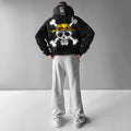 OP-Street Anime Skull Print Hoodie