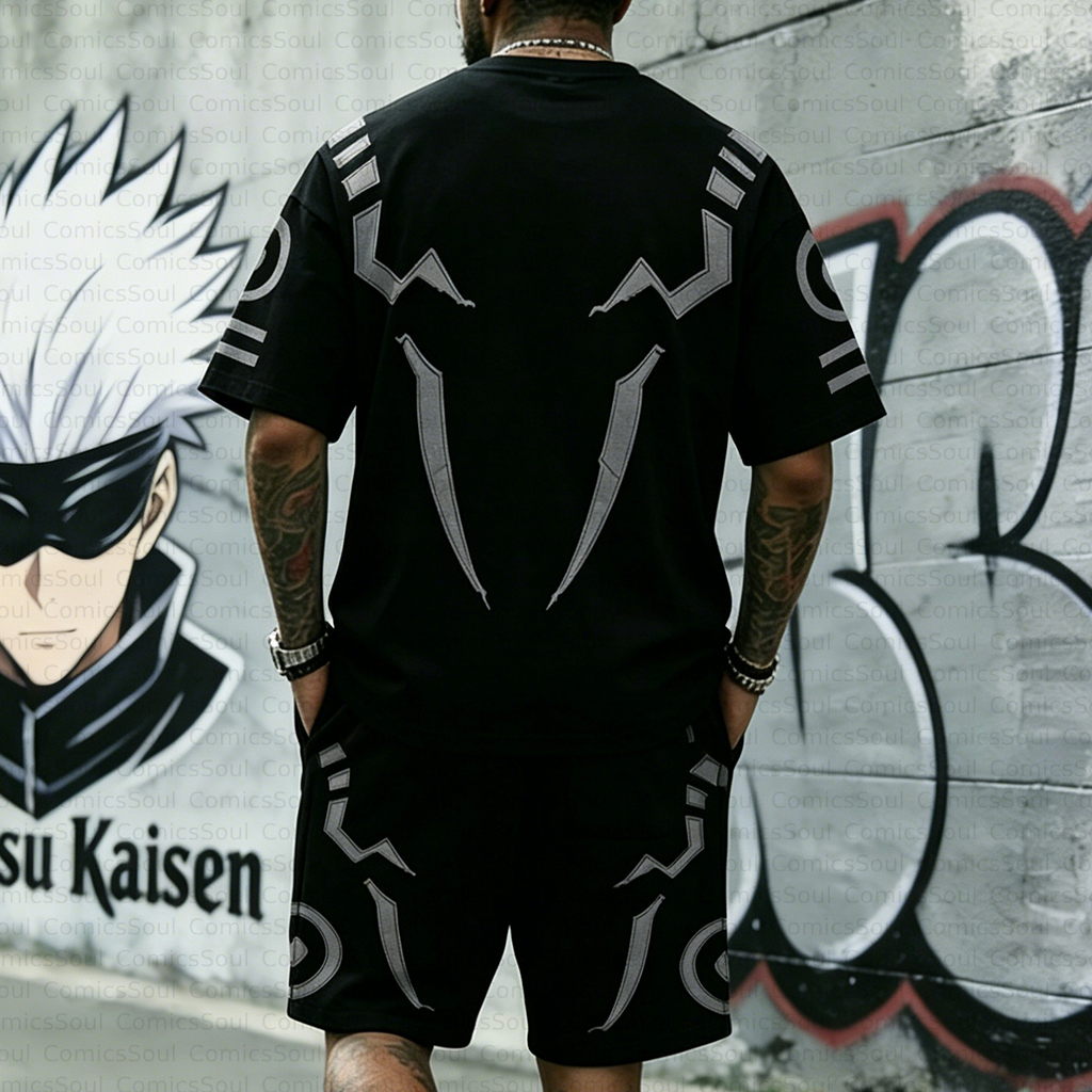 Unisex Anime Inspired Vintage T-shirt& Shorts 2 Pieces Set