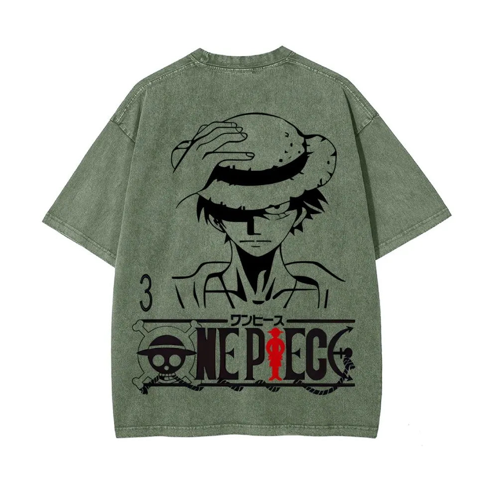 OP-Luffy Vintage Oversized T-Shirt
