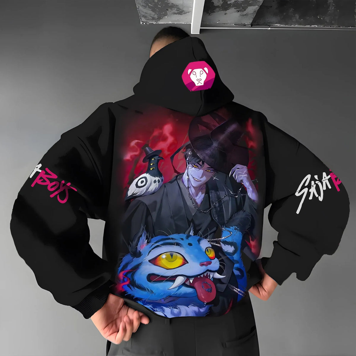 Plus Velvet Unisex Anime Graphic Streetwear Vintage Hoodie