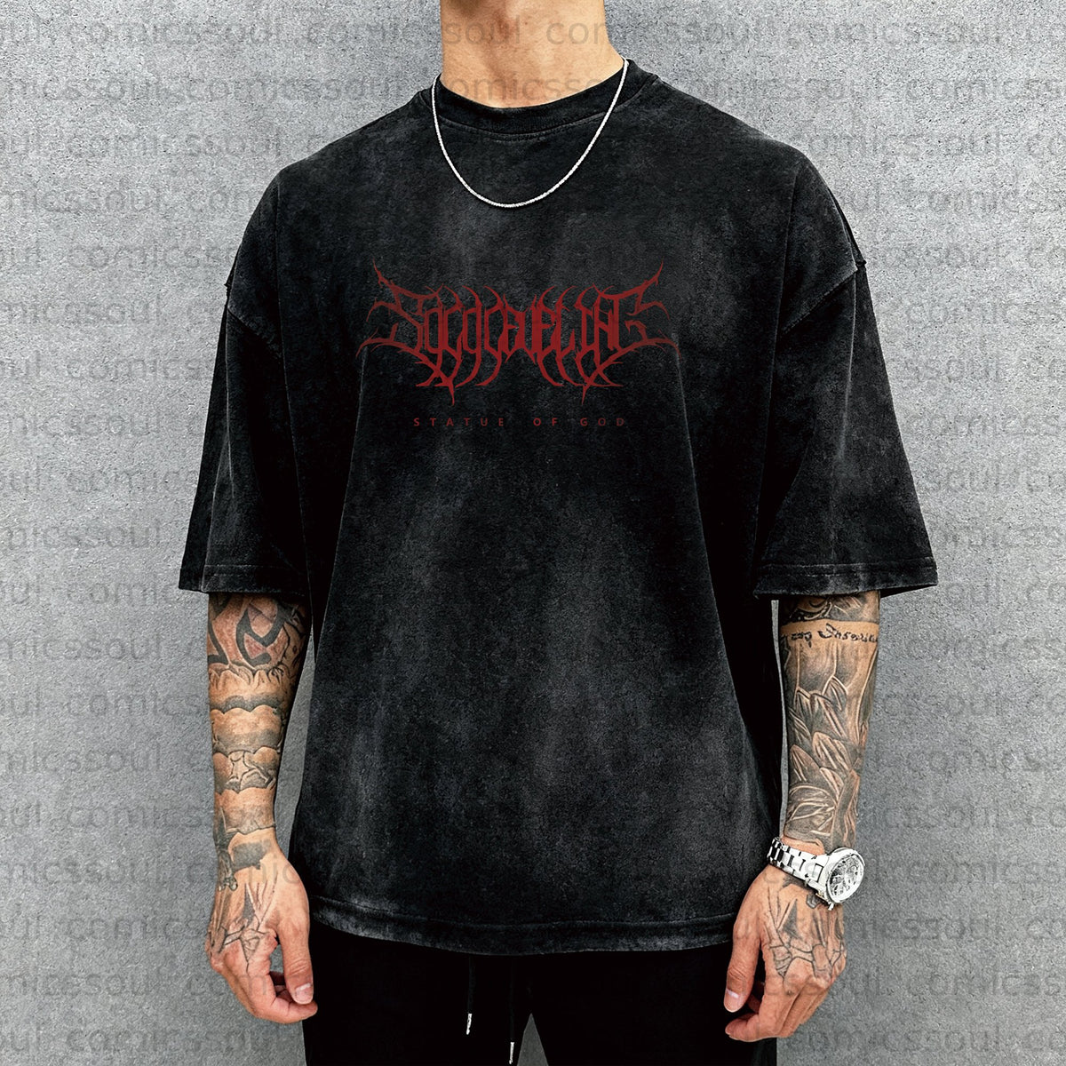 Unisex Anime Inspired Vintage Washed T-Shirt