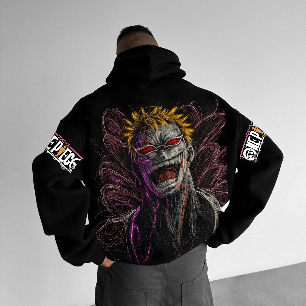 OP-Casual Anime Print Design Hoodie