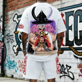 OP-Unisex Anime Inspired Vintage T-shirt& Shorts 2 Pieces Set