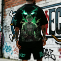 OP-Unisex Anime Inspired Vintage T-shirt& Shorts 2 Pieces Set
