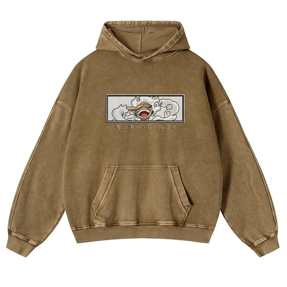 OP-Vintage Washed Luffy Hoodie
