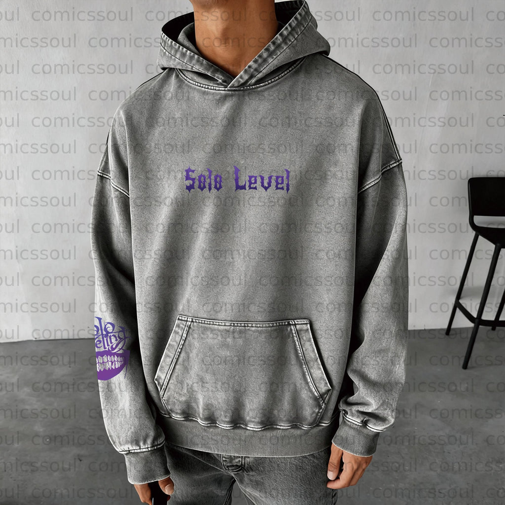 Unisex  Anime Graphic Water wash Streetwear Vintage Hoodie