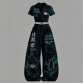 Jujutsu Kaisen Drawstring Short Sleeve Top & Long Pants Two-Piece Set