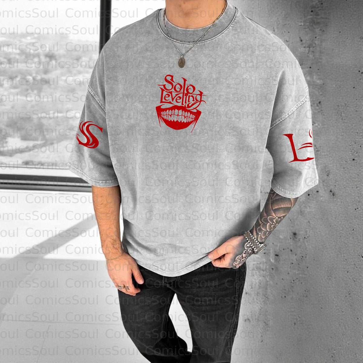 Unisex Anime Inspired Vintage Washed T-Shirt