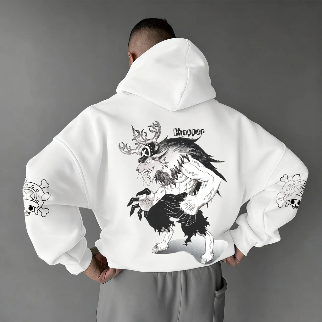 0P-Unisex Anime Graphic Streetwear Vintage Plush Hoodie