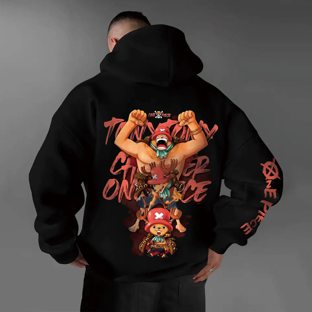 0P-Unisex Anime Graphic Streetwear Vintage Plush Hoodie