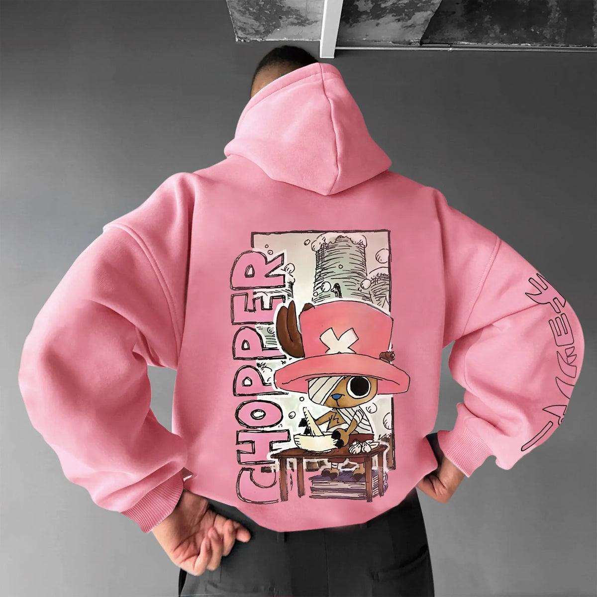 0P-Unisex Anime Graphic Streetwear Vintage Plush Hoodie