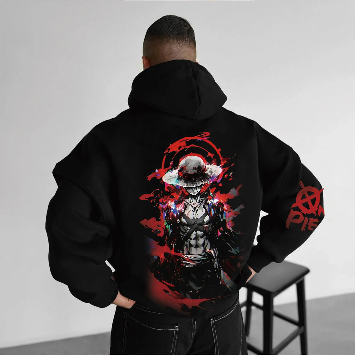 0P-Unisex Anime Graphic Streetwear Vintage Plush Hoodie