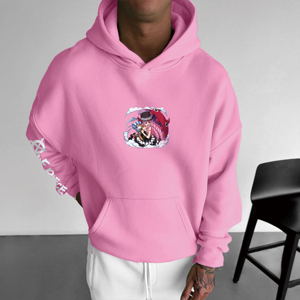 0P-Unisex Anime Graphic Streetwear Vintage Plush Hoodie