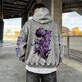 Unisex  Anime Graphic Water wash Streetwear Vintage Hoodie