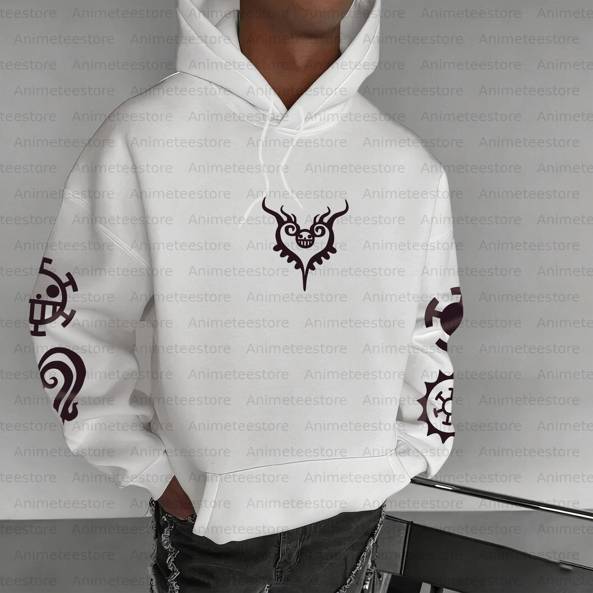 0P-Unisex Anime Graphic Streetwear Vintage Plush Hoodie