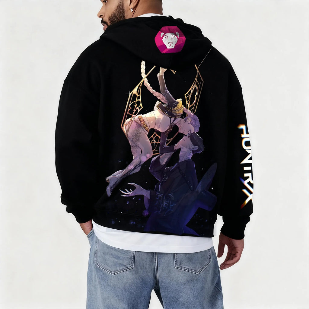 Unisex Graphic Streetwear Vintage Zipper Cardigan Plush Hoodie