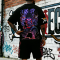 OP-Unisex Anime Inspired Vintage T-shirt& Shorts 2 Pieces Set