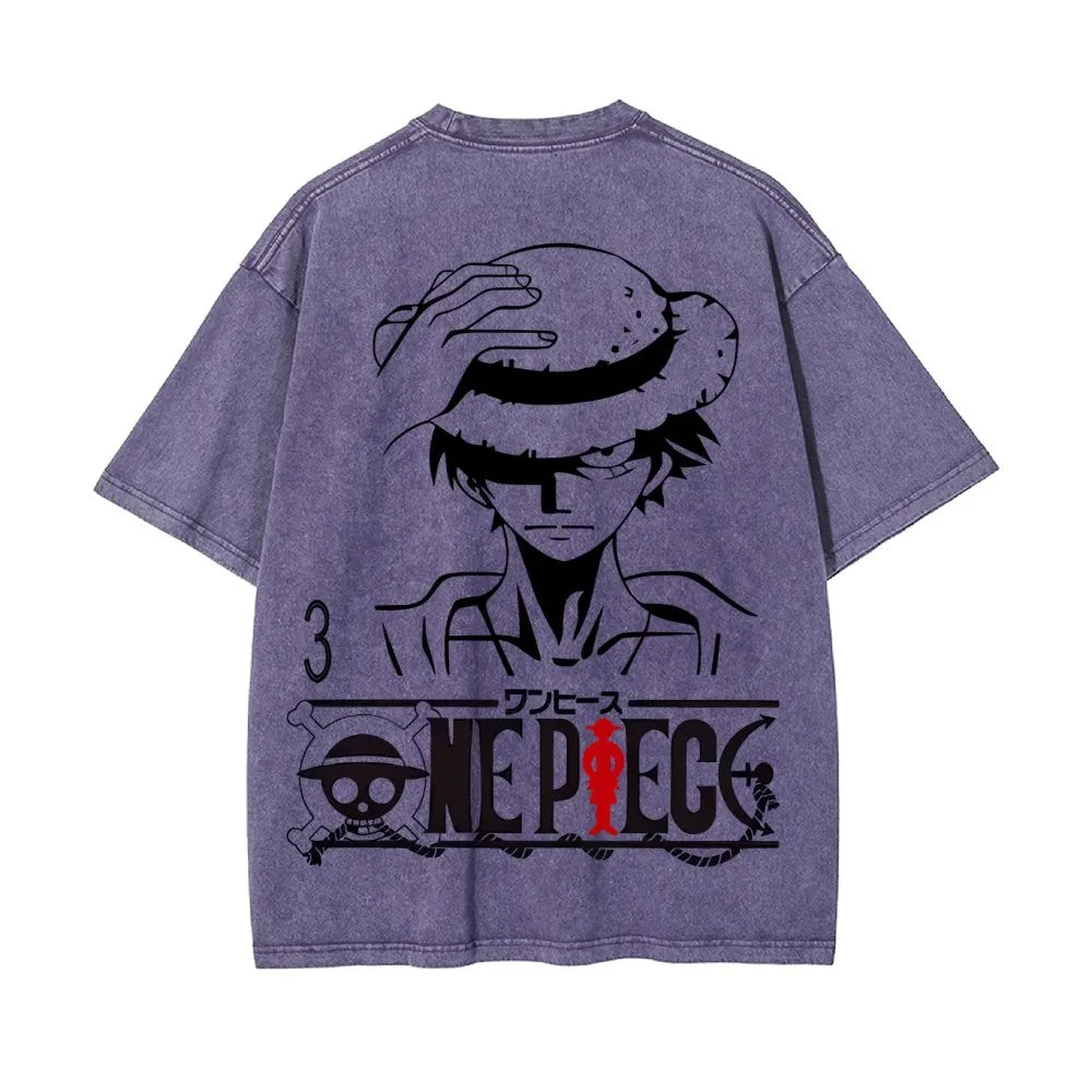 OP-Luffy Vintage Oversized T-Shirt