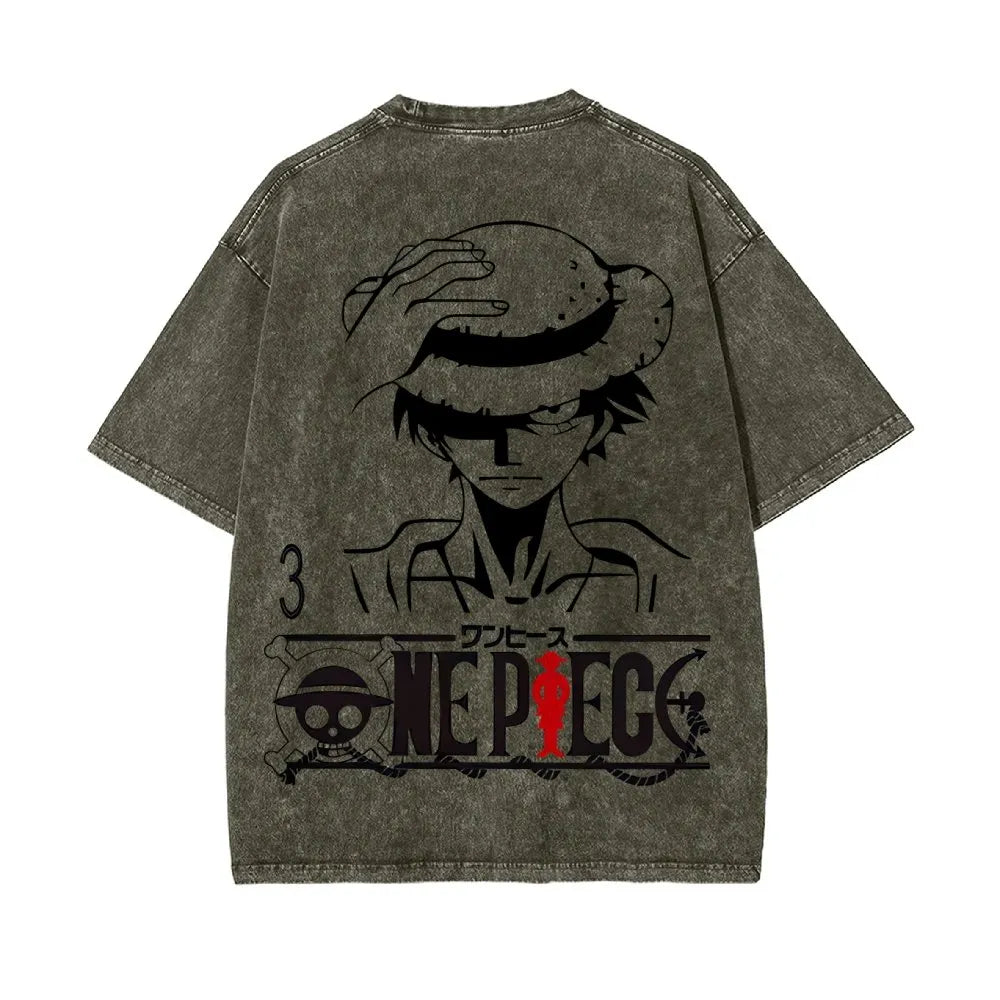 OP-Luffy Vintage Oversized T-Shirt