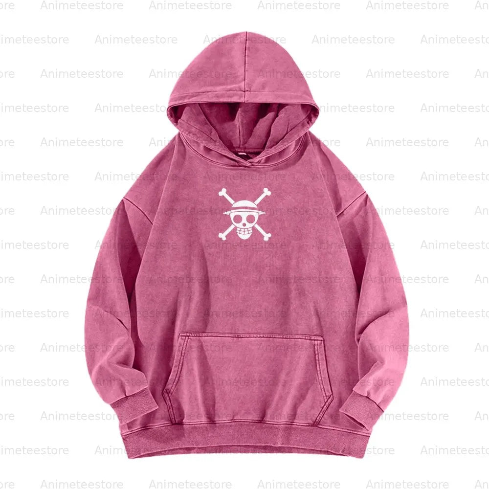 OP-Washed Luffy Vintage Hoodie