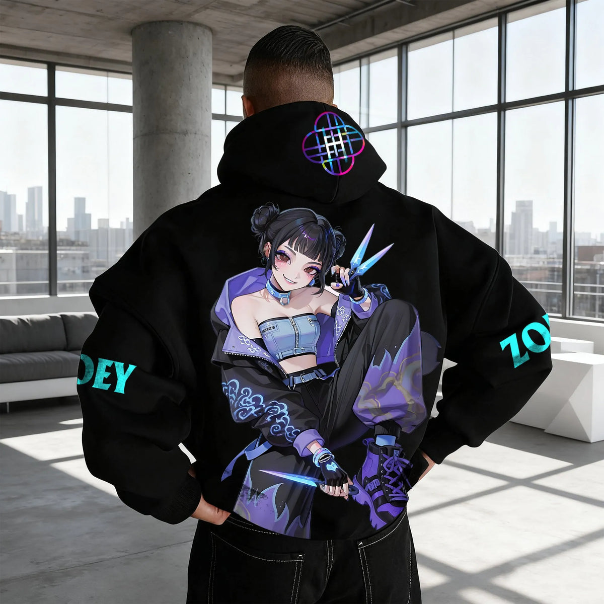 Plus Velvet Unisex Anime Graphic Streetwear Vintage Hoodie