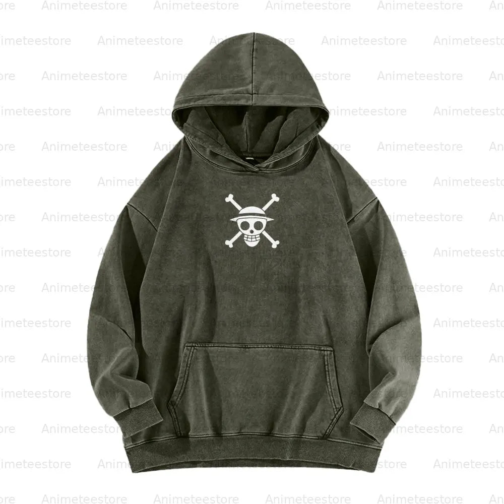 OP-Washed Luffy Vintage Hoodie