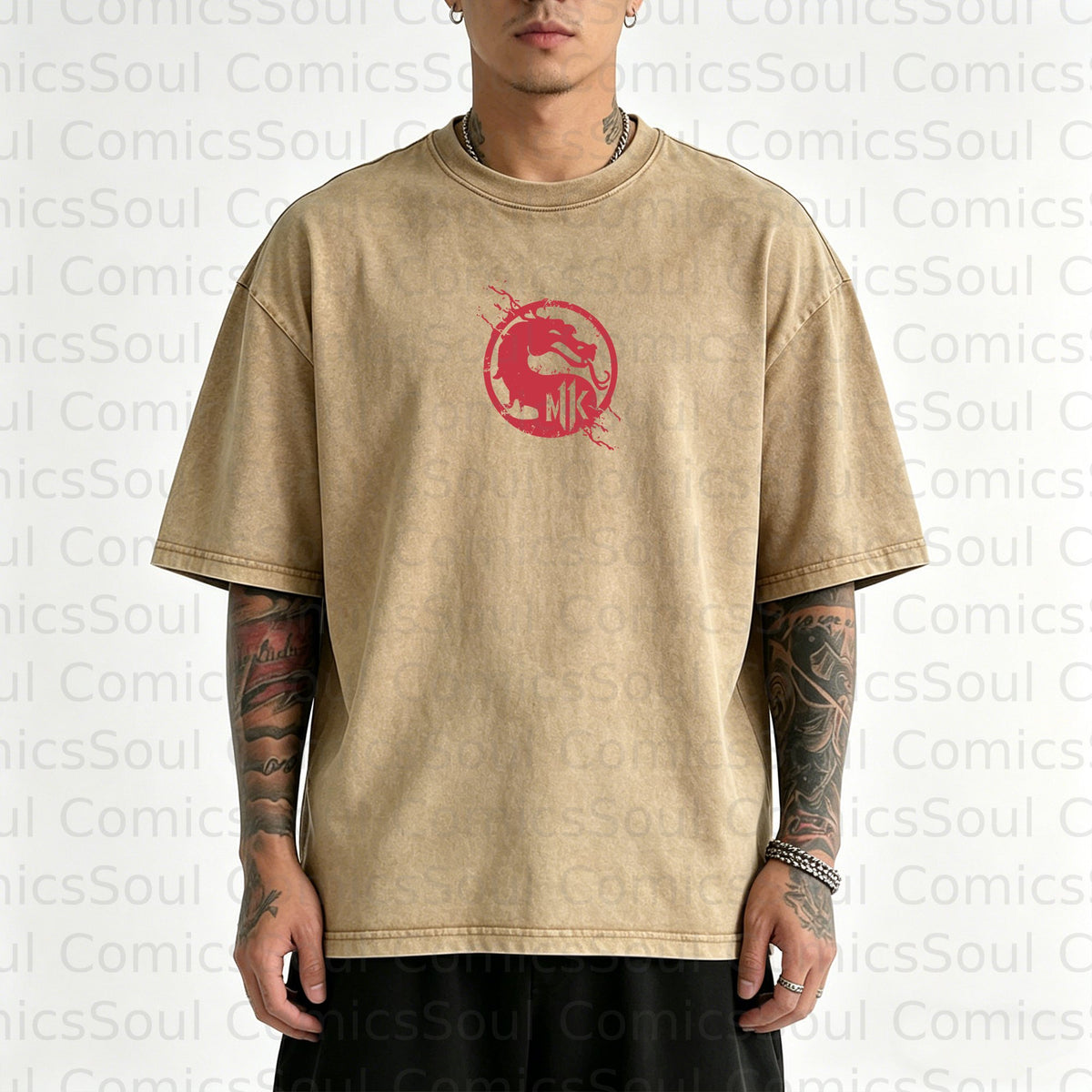 Unisex Anime Inspired Vintage Washed T-Shirt