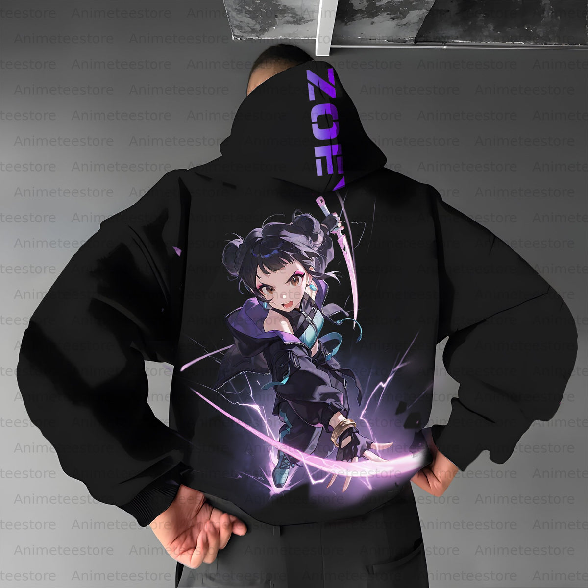 Plus Velvet Unisex Anime Graphic Streetwear Vintage Hoodie