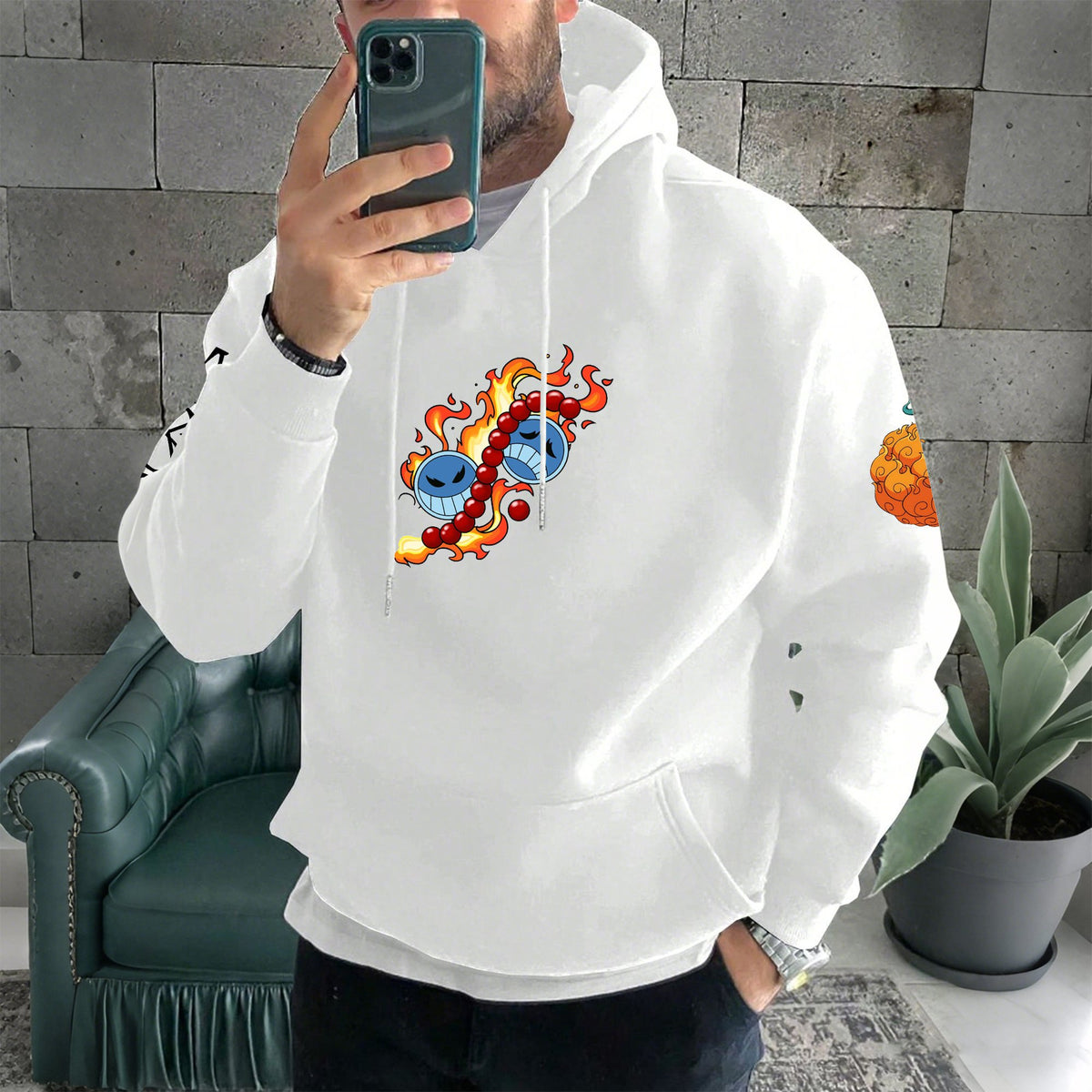 OP-Unisex Anime Inspired Vintage Plush Hoodie| KNY