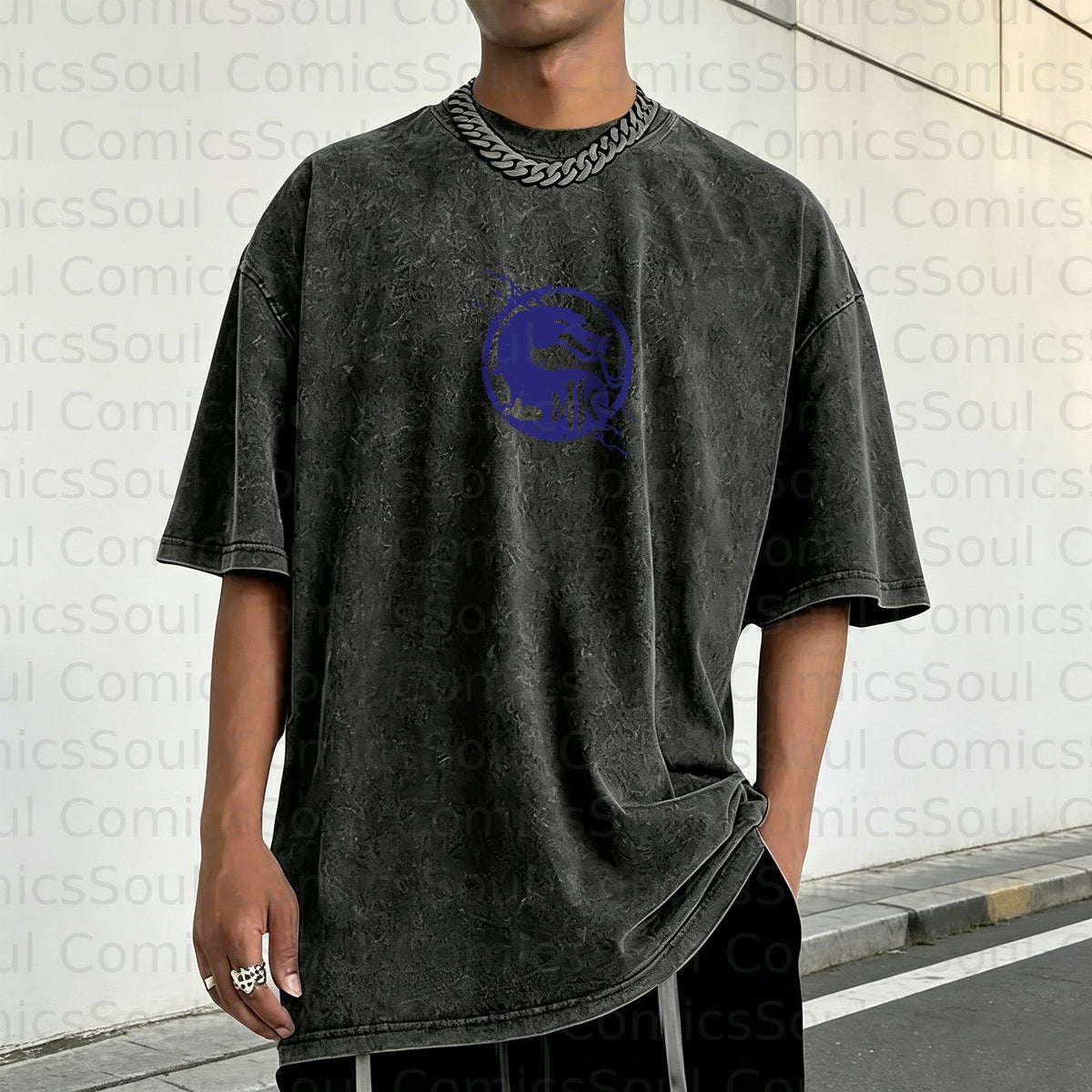 Unisex Anime Inspired Vintage Washed T-Shirt