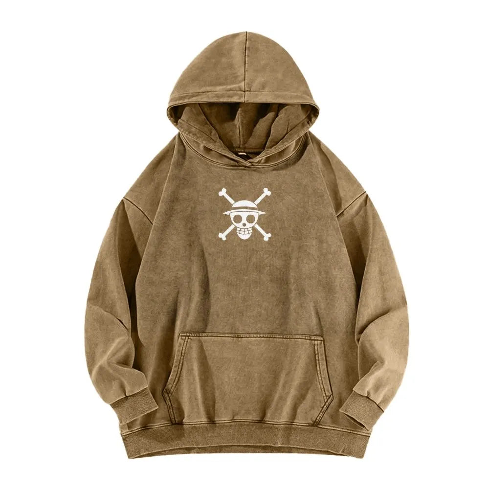 OP-Washed Luffy Vintage Hoodie