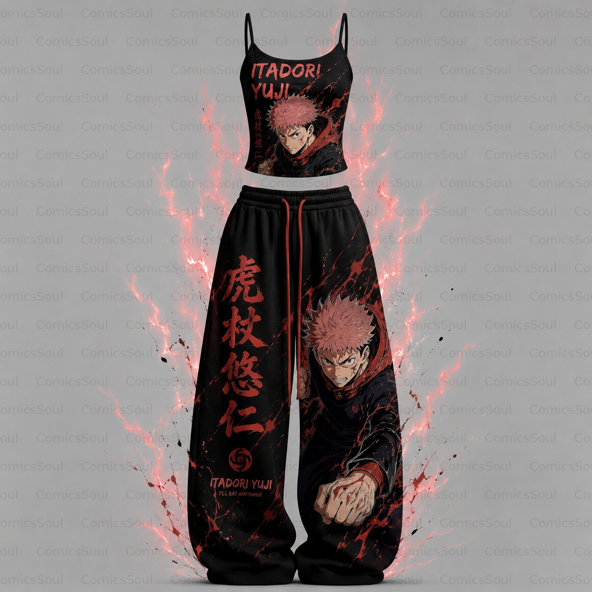 Jujutsu Kaisen Top & Elasticated Trousers Two-Piece Set